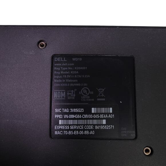 Dell WD19 K20A USB-C Docking Station w/ 130W Power Adapter Port Replicator EUC - Picture 8 of 12